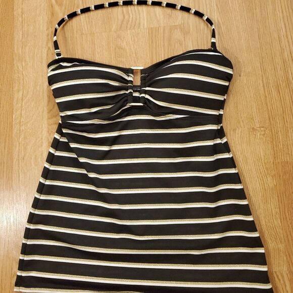 Ralph Lauren Dylan Lurex Stripe Ring Front Bandini - Picture 9 of 16